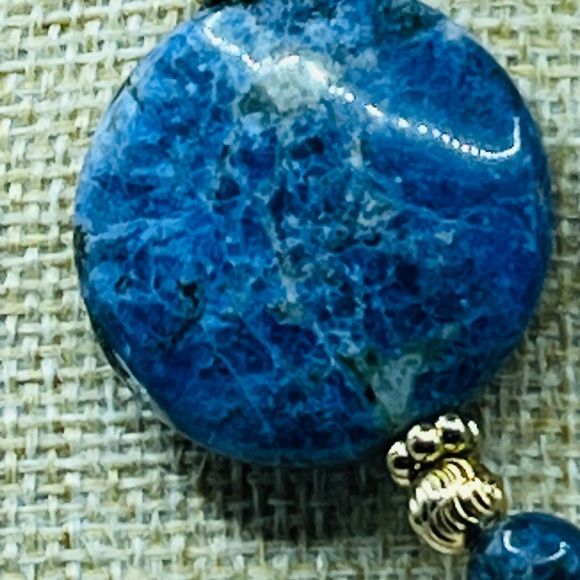 Stauer Necklace & Earring Set In Beautiful Blue Sodalite & Gilt - Picture 4 of 8